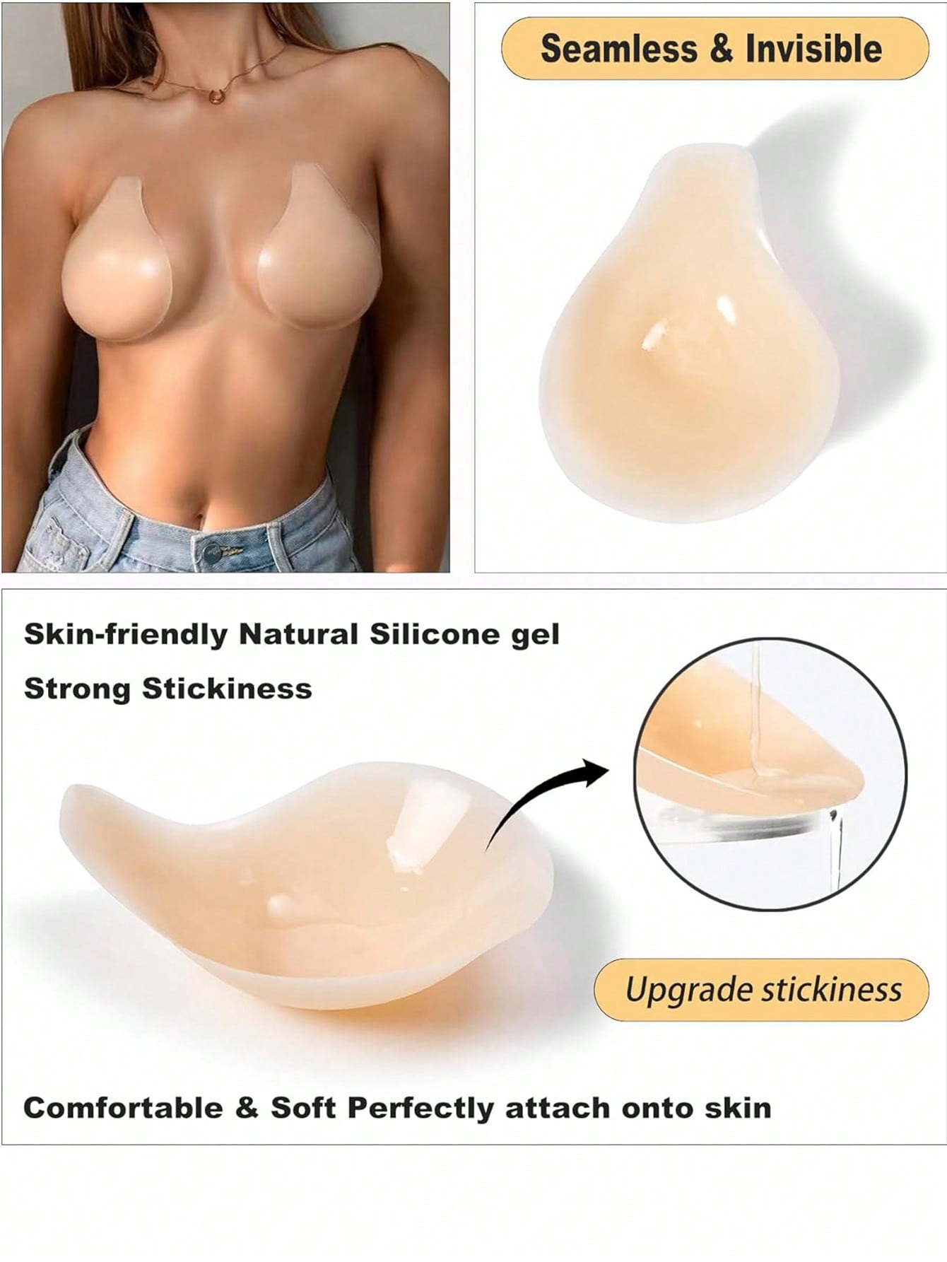 1 Pair Added Lift Nipple Cover - Nipple Cover Pasties 评论和价格