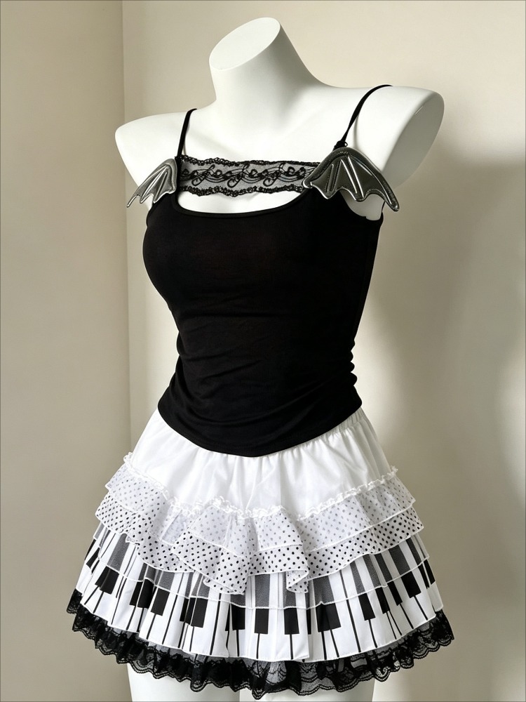 Retro 2000s Harajuku Two Piece - Cami Top Lace 评论和价格